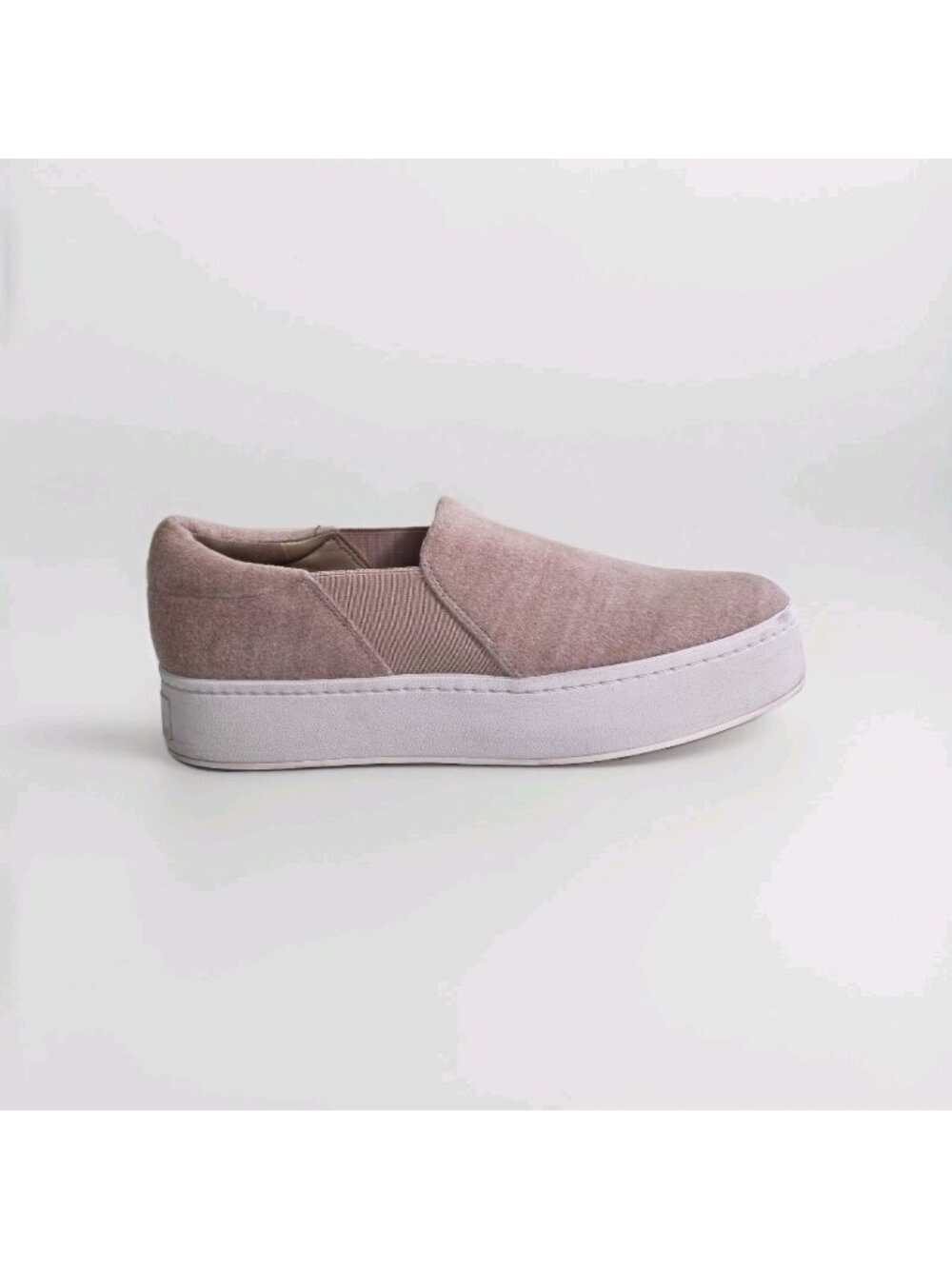 Vince Warren Felt Platform Sneakers Women 9.5 39.5 Blush Pink Slip On Minimalist